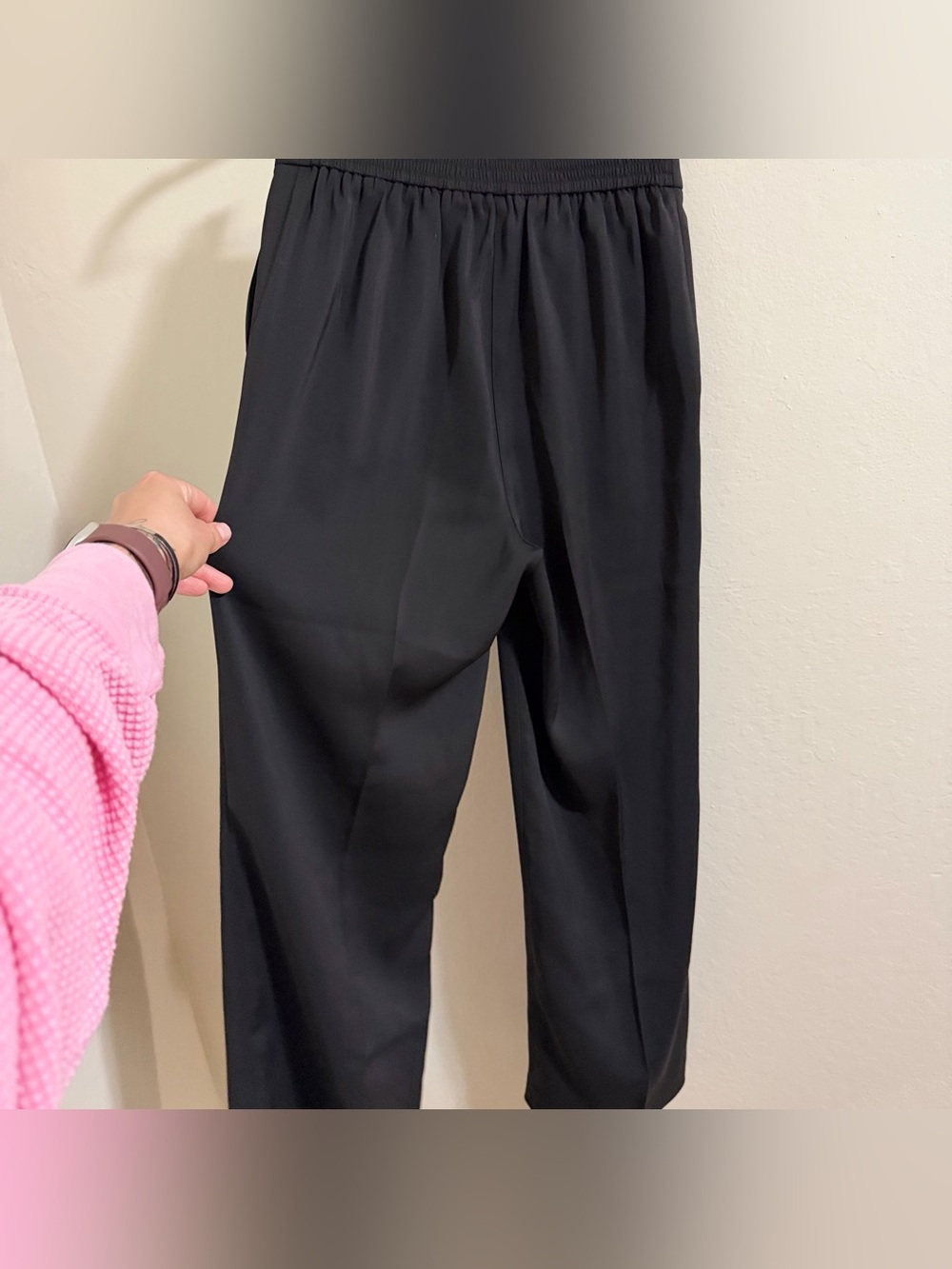 Quince Black Stretch Crepe Classic Trouser Pants Wide Leg Workwear NWT Size 2 - Picture 9 of 14